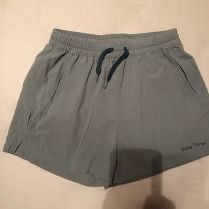 The doing things shorts- grey/bale blue